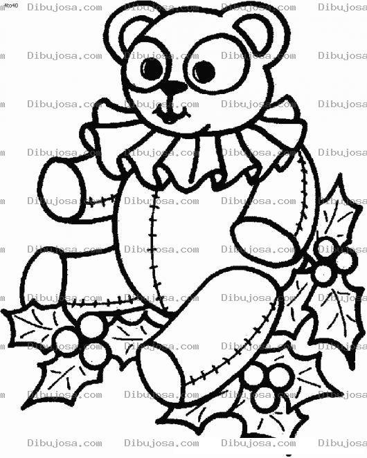 Dibujo para colorear Osito Navideno Para Pintar Y Colorear