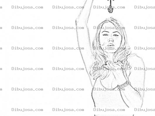 Dibujo para colorear Dibujo De Stacy Keibler Para Pintar Y Colorear Online
