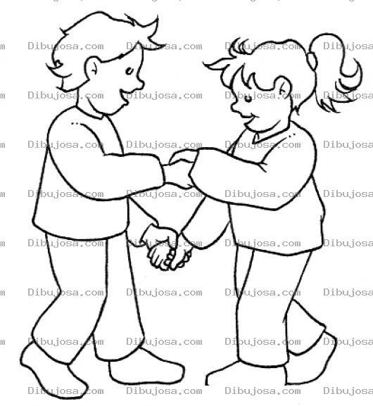 Dibujo para colorear Ninos Bailando Para Pintar Y Colorear