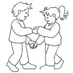 Dibujo para colorear Ninos Bailando Para Pintar Y Colorear
