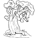 Dibujo para colorear Dibujo De Nina Trepando Un Arbol Para Pintar Y Colorear