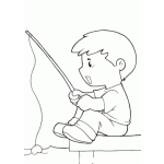 Dibujo para colorear Nino Pescando Para Pintar Y Colorear