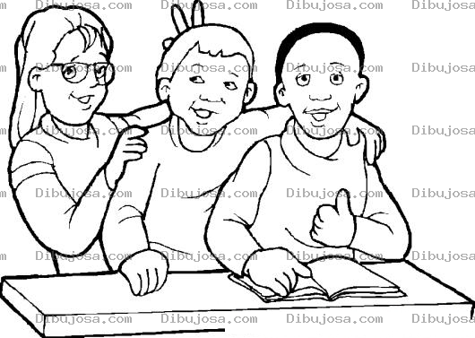 Dibujo para colorear Ninos En El Colegio Para Pintar Y Colorear