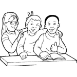 Dibujo para colorear Ninos En El Colegio Para Pintar Y Colorear