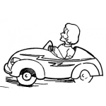 Dibujo para colorear Mujer En Carro Convertible Para Pintar Y Colorear Coche Descapotable