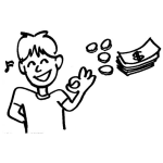 Dibujo para colorear Dibujo De Nino Con Dinero Para Pintar Y Colorear
