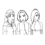 Dibujo para colorear 3 Amigas Para Colorear