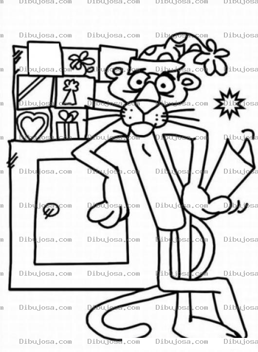 Dibujo para colorear dibujo de la pantera rosa