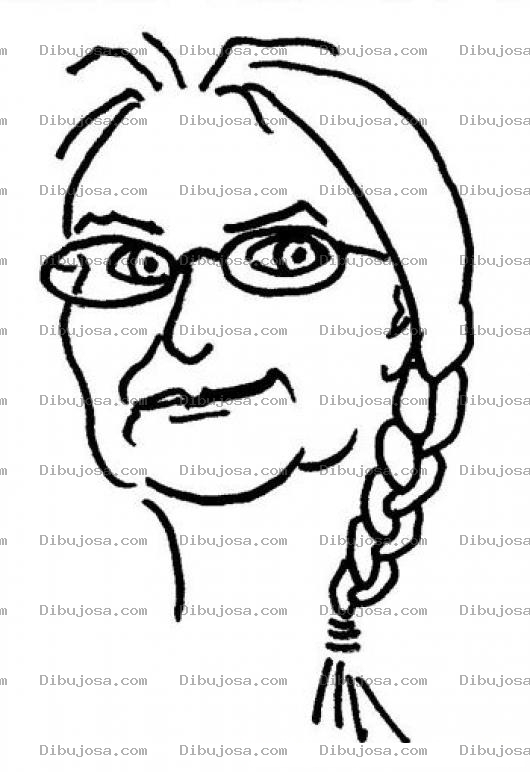 Dibujo para colorear Dibujo De Senora Con Trenza Para Pintar Y Colorear Pelo Trenzado