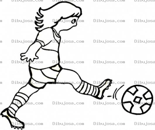 Dibujo para colorear Dibujo De Chica Jugando Futbol Para Pintar Y Colorear