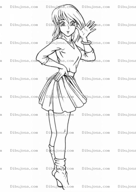 Dibujo para colorear Dibujo De Chica En Minifalda Para Pintar Y Colorear