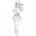 Dibujo para colorear Dibujo De Chica En Minifalda Para Pintar Y Colorear