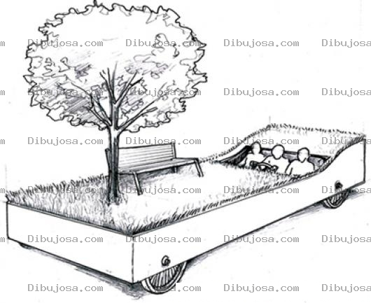 Dibujo para colorear Carro Parque Para Pintar Y Colorear