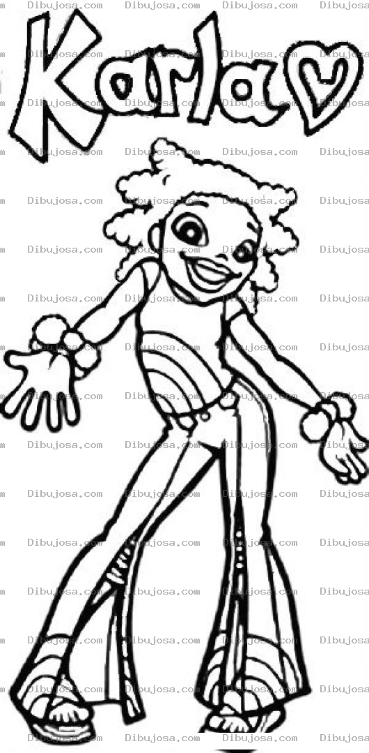 Dibujo para colorear Dibujo De Karla La Negrita De Hi5 Para Pintar Y Colorear