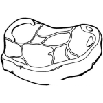 Dibujo para colorear Filtete De Carne Azada Para Pintar Y Colorear Carne Asada Lomito Viuda Puyaso Entrana Para Pintar