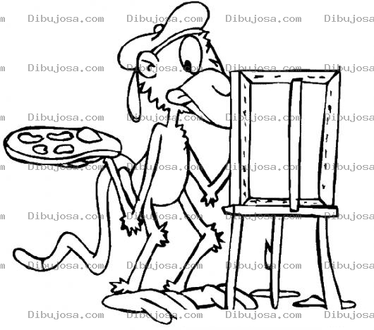 Dibujo para colorear Dibujo De Mico Pintor Para Colorear