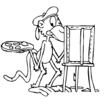 Dibujo para colorear Dibujo De Mico Pintor Para Colorear