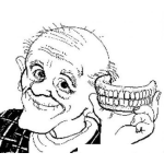 Dibujo para colorear Abuelito Con Placas Dentales Para Pintar Y Colorear Viejito Con Dientes Postizos