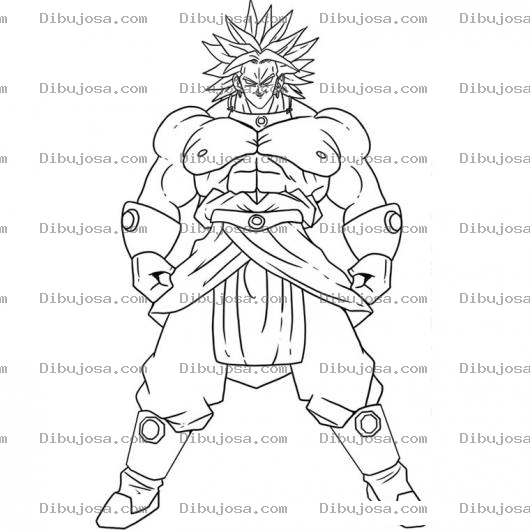 Dibujo para colorear Dibujo De Broly De Dragonbol Z Para Pintar Y Colorear