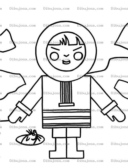Dibujo para colorear Dibujo De Nino Esquimal Para Pintar Y Colorear