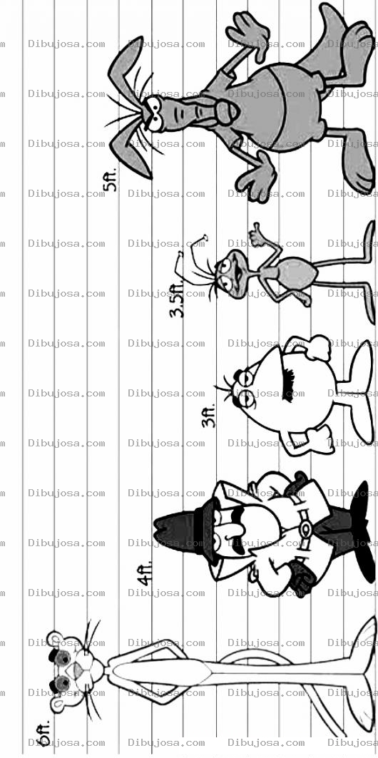 Dibujo para colorear Pintar pantera rosa y sus amigos