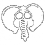 Dibujo para colorear Elefante Sin Ojos Para Pintar Y Colorear