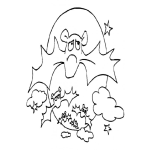 Dibujo para colorear Muercielagos Volando De Noche En Luna Llena Para Pintar Y Colorear