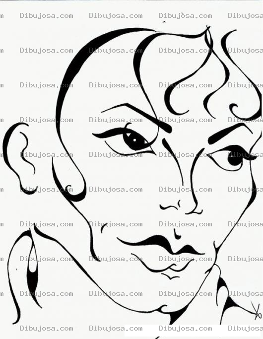 Dibujo para colorear Dibujo De La Cara De Michael Jackson Para Pintar Y Colorear
