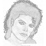Dibujo para colorear Retrato De Michael Jackson Para Pintar Y Colorear