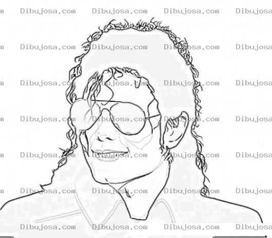 Dibujo para colorear Dibujo De Michael Jackson El Rey Del Pop Con Lentes Oscuros Para Pintar Y Colorear