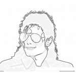 Dibujo para colorear Dibujo De Michael Jackson El Rey Del Pop Con Lentes Oscuros Para Pintar Y Colorear