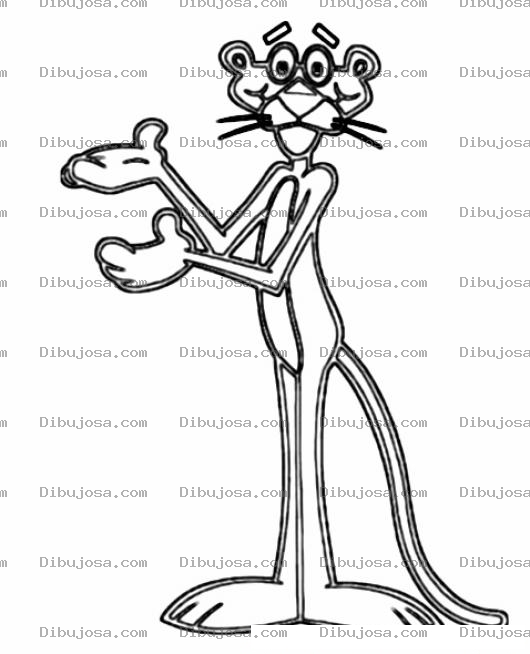 Dibujo para colorear Colorear pantera rosa aplaudiendo