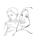 Dibujo para colorear Dibujo De Mama E Hijo Para Pintar Y Colorear