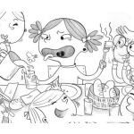 Dibujo para colorear Dibujo De Nina Glotona Quemandose La Boca Para Pintar Y Colorear
