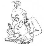 Dibujo para colorear Dibujo De Muchacho Punk Escribiendo En Un Cuaderno Para Pintar Y Colorear