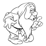 Dibujo para colorear Dibujo De Enanito Barbudo Para Pintar Y Colorear Enano De Blancanieves