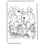 Dibujo para colorear Dibujo De La Familia Del Gallo Para Pintar Y Colorear Gallo Gallina Y Pollitos
