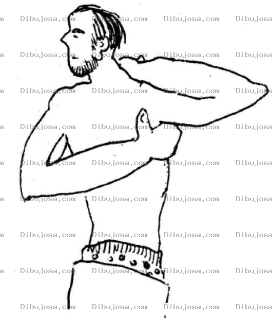 Dibujo para colorear Dibujo De Hombre Rascandose La Axila Para Pintar Y Colorear Muchacho Tocandose La Chilaca