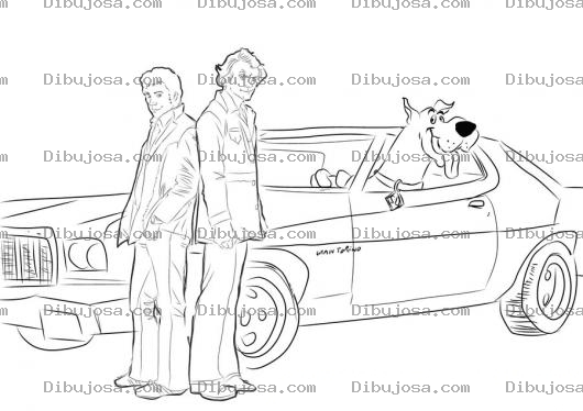 Dibujo para colorear Sccoby Do Manejando Un Carro Para Pintar Y Colorear A Escubidu