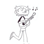 Dibujo para colorear Nino Tocando Guitarra Para Colorear