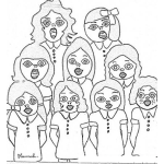 Dibujo para colorear Coro De Ninos Cantando Para Pintar Y Colorear