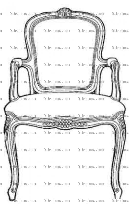 Dibujo para colorear Dibujo De Silla Luis Quince Para Pintar Y Colorear Silla Luis 15 Luis XV