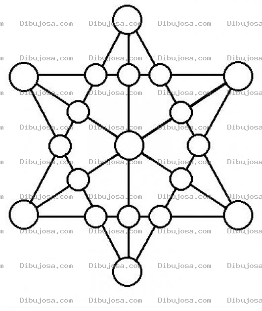Dibujo para colorear Dibujo De Estrella De 6 Picos Y 19 Circulos Para Pintar Y Colorear
