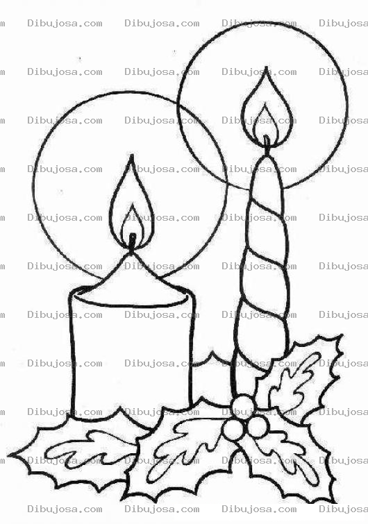 Dibujo para colorear Dibujo De 2 Velas Navidenas Para Pintar Y Colorear Candelas De Navidad