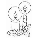 Dibujo para colorear Dibujo De 2 Velas Navidenas Para Pintar Y Colorear Candelas De Navidad