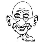 Dibujo para colorear Dibujo De Gandhi Para Pintar Y Colorear