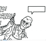 Dibujo para colorear Dibujo De Ladron Con Pistola Para Pintar Y Colorear Arriba Las Manos
