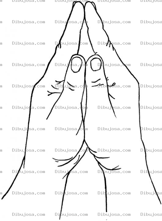 Dibujo para colorear Manos De Oracion Para Pintar Y Colorear