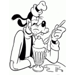 Dibujo para colorear Goody Comiendo Helado En Una Copa Para Pintar Y Colorear