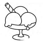 Dibujo para colorear Dibujo De Helado De 3 Bolas Para Pintar Y Colorear